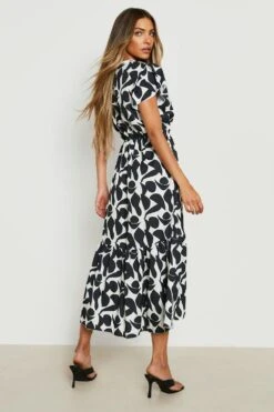 Vestito Longuette Con Balze E Volant Sulle Maniche -Negozio al dettaglio Vestiti gzz27903 black xl 1