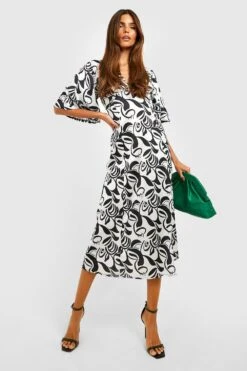 Vestito Midi Con Maniche Ad Angelo