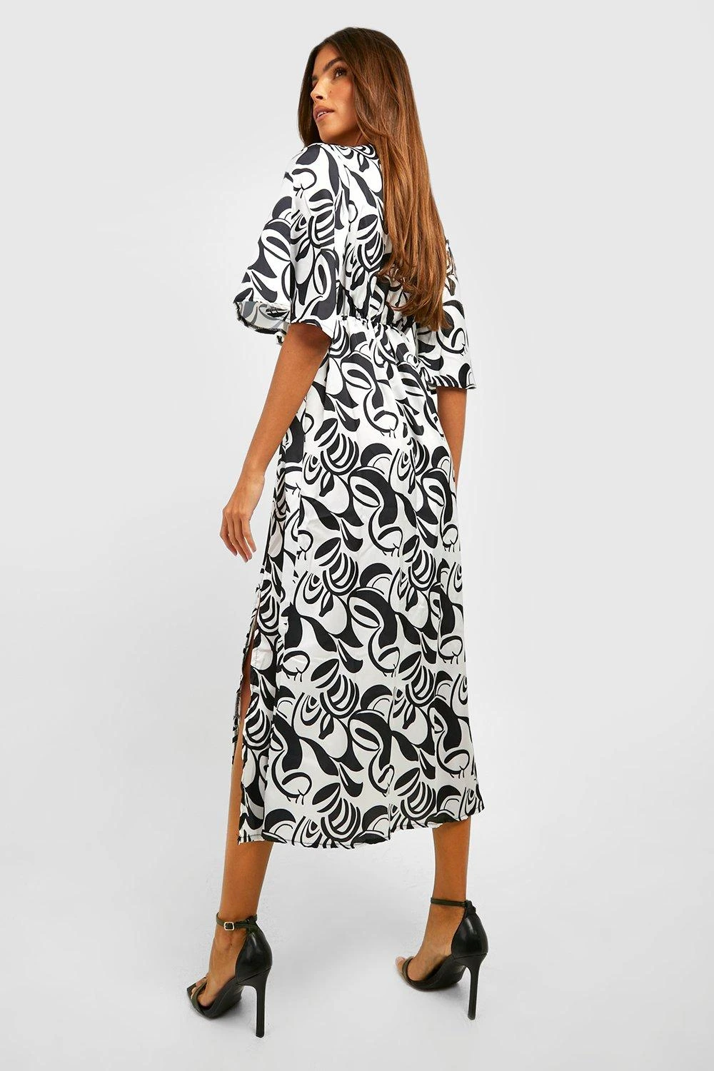 Vestito Midi Con Maniche Ad Angelo 2 Vestito Midi Con Maniche Ad Angelo - immagine 2