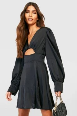 Vestito In Raso Con Cut-out