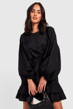 Vestito Camicia In Cotone Con Maniche Ampie -Negozio al dettaglio Vestiti gzz27975 black xl 3