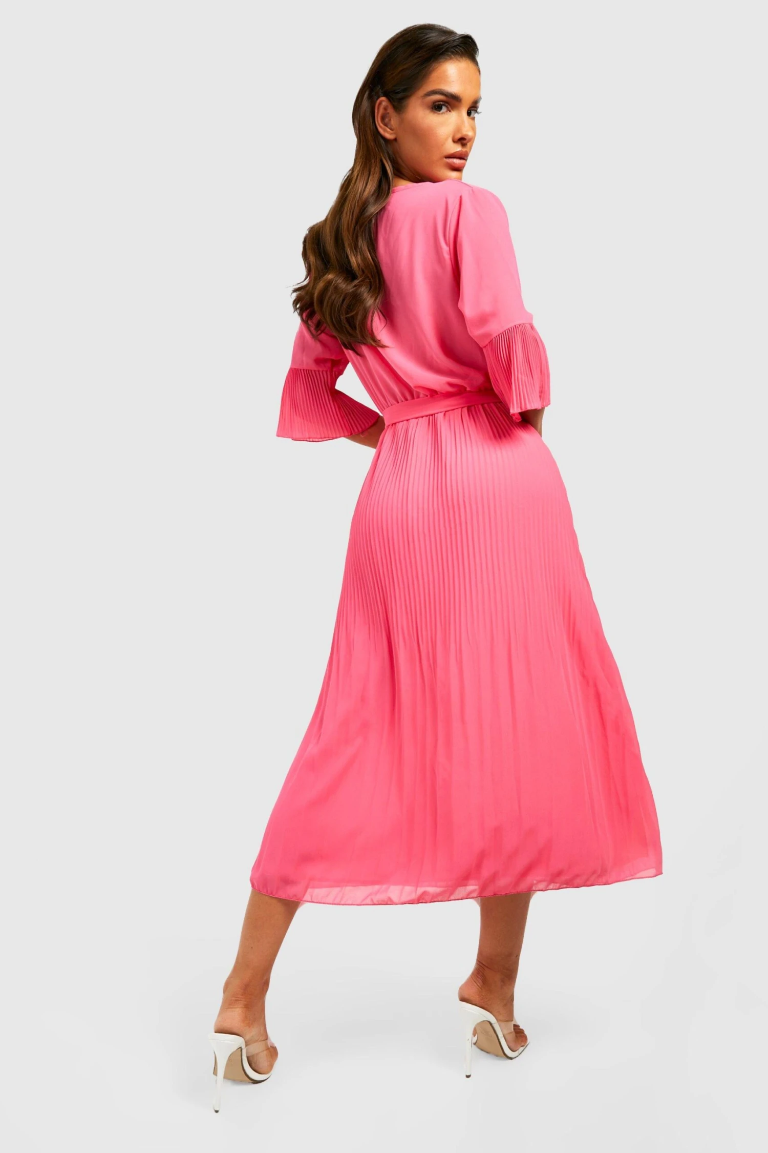 Vestito Midi In Chiffon A Pieghe 2 Vestito Midi In Chiffon A Pieghe - immagine 2