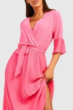 Vestito Midi In Chiffon A Pieghe 7 Vestito Midi In Chiffon A Pieghe -Negozio al dettaglio Vestiti gzz27979 pink xl 3