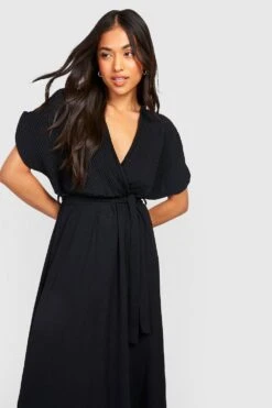 Vestito Scaldacuore Maxi Petite Plissettato Con Cintura -Negozio al dettaglio Vestiti gzz28354 black xl 3