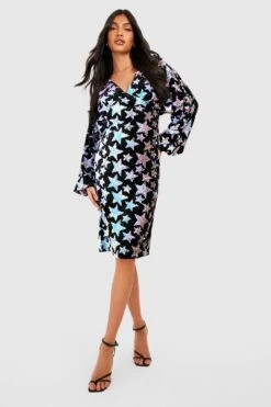 Vestito Midi Premaman Con Stelle E Paillettes