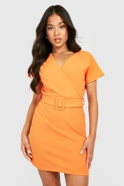 Vestito Skater Petite Con Scollo Bardot E Cintura -Negozio al dettaglio Vestiti gzz28438 orange xl 2