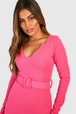 Vestito Midi Con Intaglio Sullo Scollo E Cintura -Negozio al dettaglio Vestiti gzz28637 hot20pink xl 3