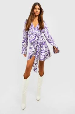 Vestito Camicia Allacciato Davanti Marmorizzato 6 Vestito Camicia Allacciato Davanti Marmorizzato -Negozio al dettaglio Vestiti gzz28701 purple xl 2