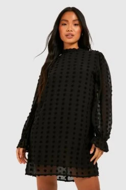 Vestito A Trapezio Petite A Collo Alto In Rete Plumetis Con Trama -Negozio al dettaglio Vestiti gzz28767 black xl 2