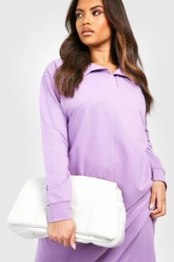 Vestito In Felpa Longuette Plus Size Con Colletto Stile Camicia 7 Vestito In Felpa Longuette Plus Size Con Colletto Stile Camicia -Negozio al dettaglio Vestiti gzz28858 mauve xl 3