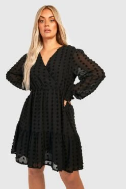 Vestito Skater Plus Size In Rete Plumetis