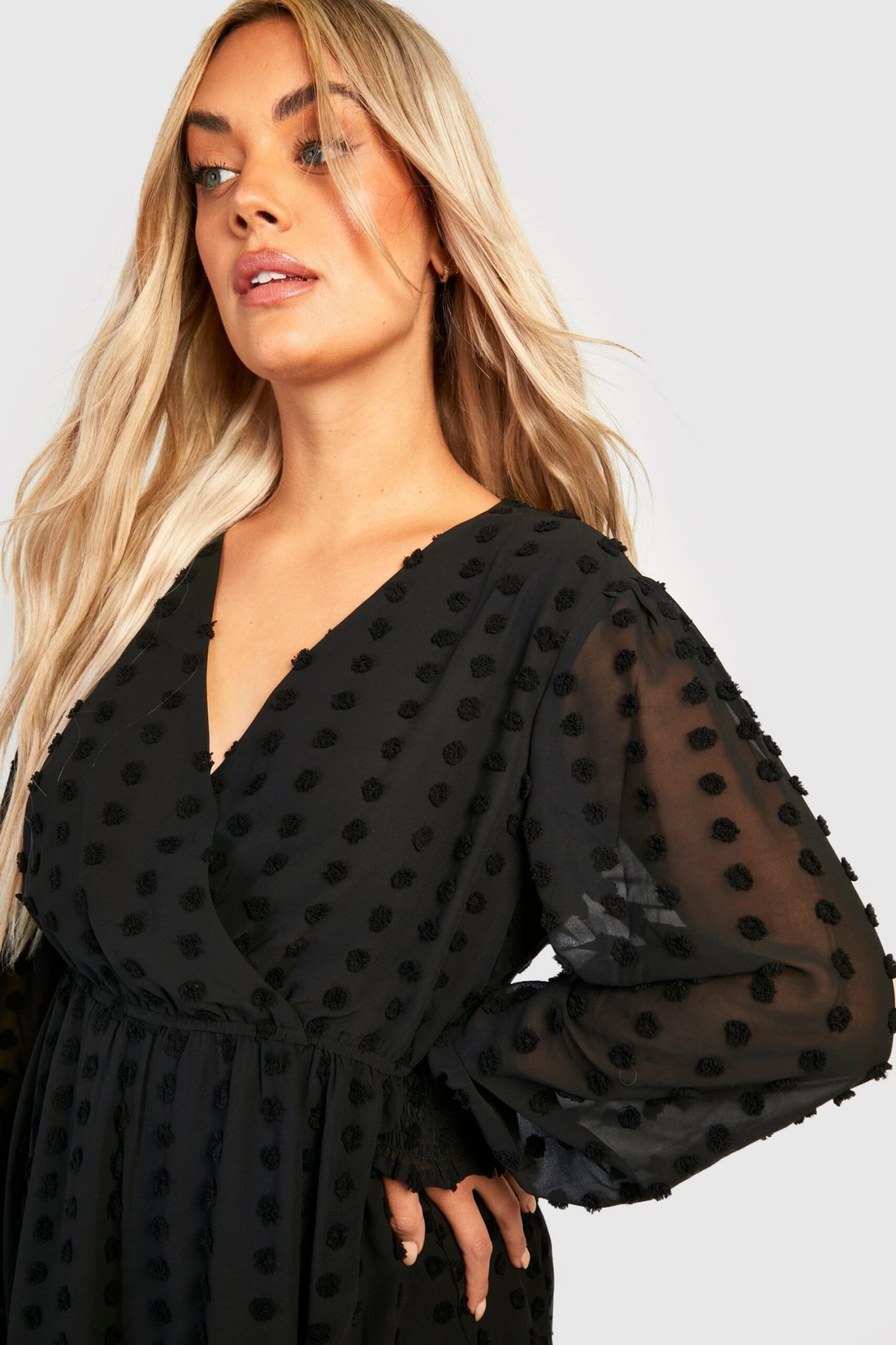 Vestito Skater Plus Size In Rete Plumetis 4 Vestito Skater Plus Size In Rete Plumetis - immagine 4