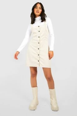 Vestito Scamiciato In Velluto A Coste Con Bottoni -Negozio al dettaglio Vestiti gzz28988 taupe xl 2