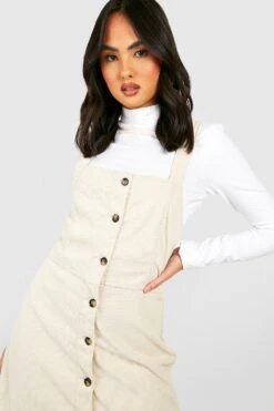 Vestito Scamiciato In Velluto A Coste Con Bottoni -Negozio al dettaglio Vestiti gzz28988 taupe xl 3