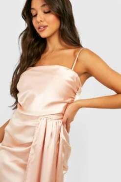Vestito Maxi In Raso Drappeggiato -Negozio al dettaglio Vestiti gzz29046 champagne xl 3