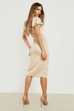 Vestito Midi In Scuba Con Dettagli Attorcigliati E Maniche A Sbuffo 5 Vestito Midi In Scuba Con Dettagli Attorcigliati E Maniche A Sbuffo -Negozio al dettaglio Vestiti gzz29123 stone xl 1