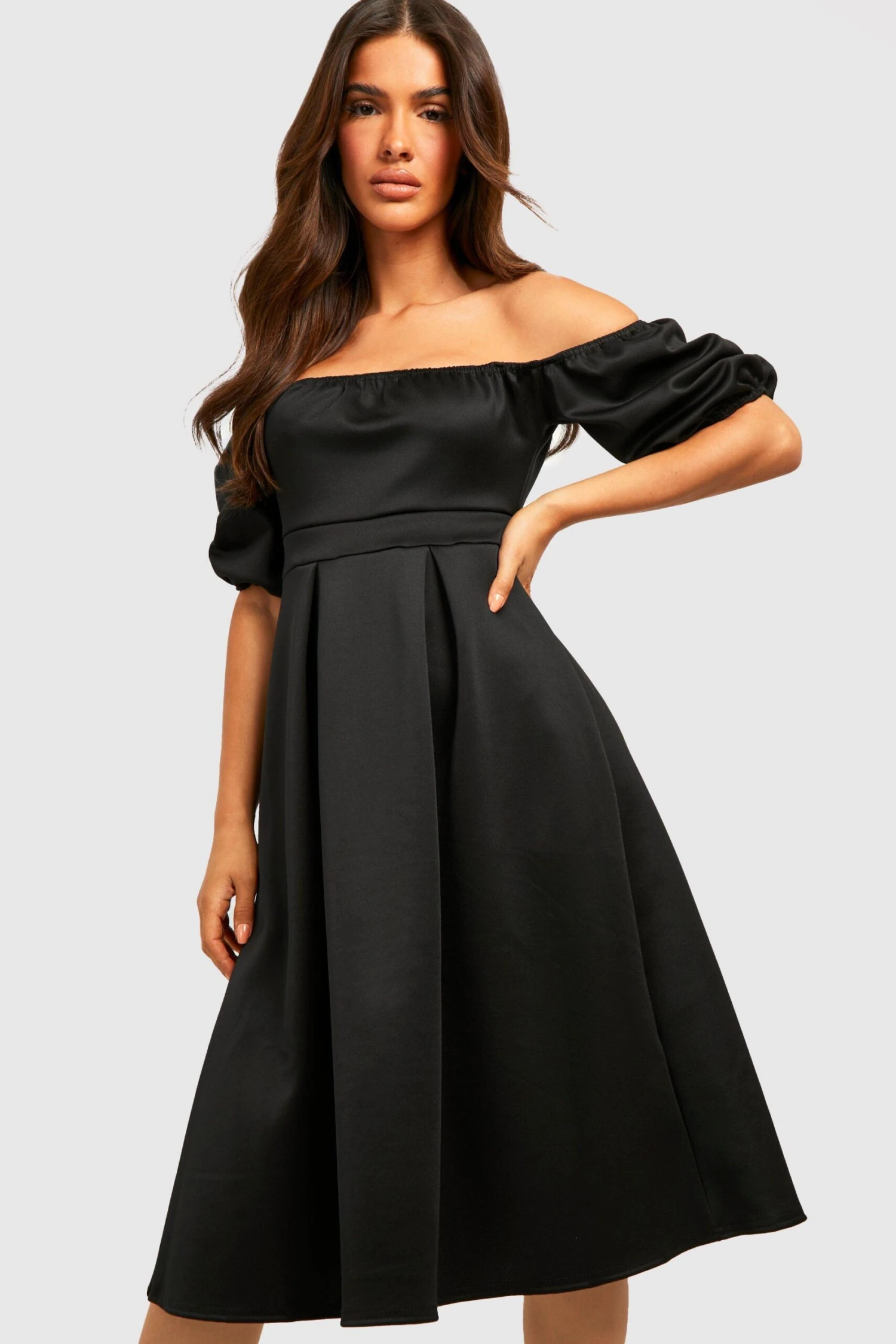 Vestito Skater In Scuba Con Spalle Scoperte 3 Vestito Skater In Scuba Con Spalle Scoperte - immagine 3