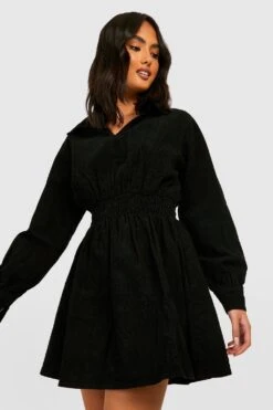 Vestito Skater In Velluto A Coste Con Vita Elasticizzata -Negozio al dettaglio Vestiti gzz29143 black xl 3