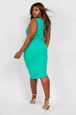 Vestito Midi Plus Size Con Dettagli Stile Corsetto -Negozio al dettaglio Vestiti gzz29352 bright20green xl 1