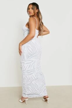 Vestito Maxi Plus Size Seducente Con Stampa Zebrata E Scollo A Cappuccio -Negozio al dettaglio Vestiti gzz29513 stone xl 1