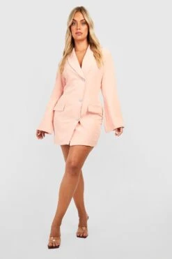 Vestito Blazer Plus Size Con Strass E Maniche Svasate -Negozio al dettaglio Vestiti gzz29646 blush xl 2