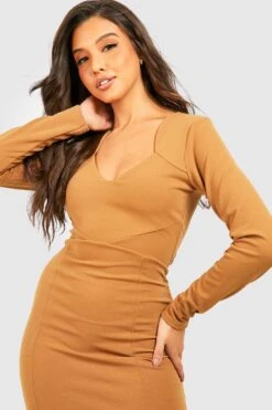 Vestito Midi Sartoriale Con Pannelli -Negozio al dettaglio Vestiti gzz29684 camel xl 3