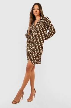 Vestito Camicia Oversize Plissettato Con Stampa Di Catene -Negozio al dettaglio Vestiti gzz30199 black xl 2