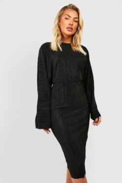 Vestito A Trapezio Plissettato Con Mantella -Negozio al dettaglio Vestiti gzz30211 black xl 2