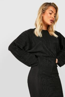 Vestito A Trapezio Plissettato Con Mantella -Negozio al dettaglio Vestiti gzz30211 black xl 3