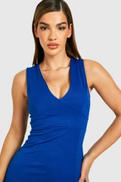 Vestito Maxi Slim Fit Con Scollo A V Profondo 7 Vestito Maxi Slim Fit Con Scollo A V Profondo -Negozio al dettaglio Vestiti gzz30332 cobalt xl 3