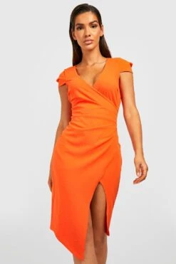 Vestito Scaldacuore Midi Con Maniche Ad Aletta -Negozio al dettaglio Vestiti gzz30349 orange xl 2