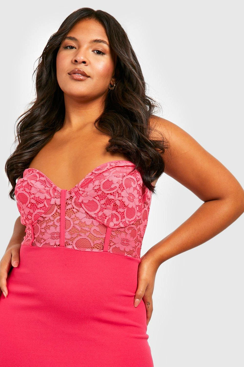 Vestito Midi Plus Size A Fascia In Pizzo 4 Vestito Midi Plus Size A Fascia In Pizzo - immagine 4