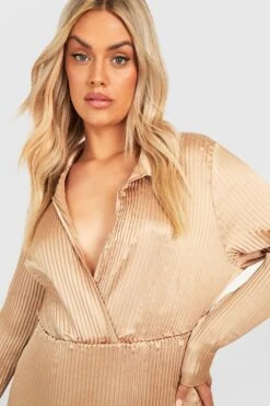 Vestito Camicia Scaldacuore Plus Size In Raso Plissettato 7 Vestito Camicia Scaldacuore Plus Size In Raso Plissettato -Negozio al dettaglio Vestiti gzz30442 stone xl 3