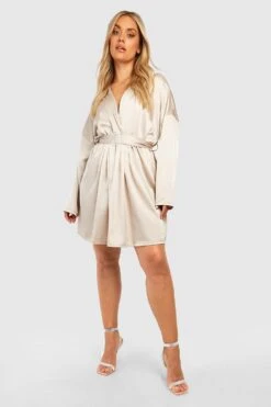 Vestito Skater Plus Size In Raso Con Strass E Fibbia -Negozio al dettaglio Vestiti gzz30494 stone xl 2