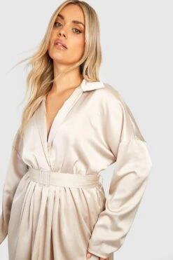 Vestito Skater Plus Size In Raso Con Strass E Fibbia -Negozio al dettaglio Vestiti gzz30494 stone xl 3