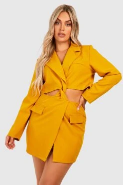 Vestito Blazer Plus Size Con Cut-out E Dettagli Attorcigliati