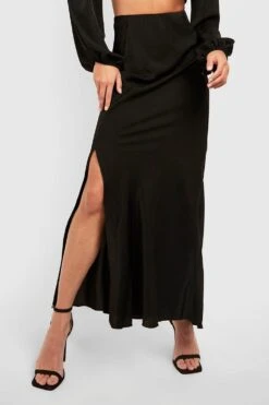 Vestito Maxi Petite Taglio Sbieco In Raso Premium -Negozio al dettaglio Vestiti gzz30638 black xl 3