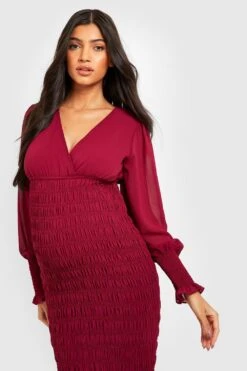 Vestito Scaldacuore Midi Premaman Increspato -Negozio al dettaglio Vestiti gzz30677 wine xl 3