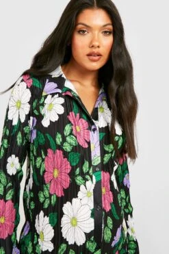 Vestito Midi Premaman Plissettato A Fiori Con Maniche Svasate 7 Vestito Midi Premaman Plissettato A Fiori Con Maniche Svasate -Negozio al dettaglio Vestiti gzz30720 black xl 3