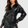 Vestito Camicia In PU Con Dettagli Stile Corsetto