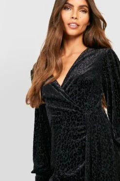 Vestito Skater Scaldacuore In Devoré Leopardato -Negozio al dettaglio Vestiti gzz30931 black xl 3