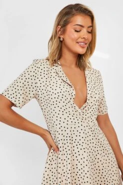 Vestito Midi Stile Camicia A Pois -Negozio al dettaglio Vestiti gzz31143 stone xl 3