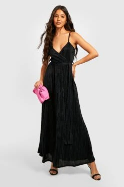 Vestito Midi Scaldacuore Plissettato Allacciato In Vita