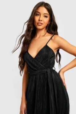 Vestito Midi Scaldacuore Plissettato Allacciato In Vita -Negozio al dettaglio Vestiti gzz31146 black xl 2