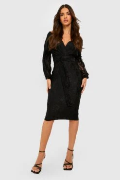 Vestito Midi In Pizzo Con Spalle Scoperte -Negozio al dettaglio Vestiti gzz31150 black xl 2