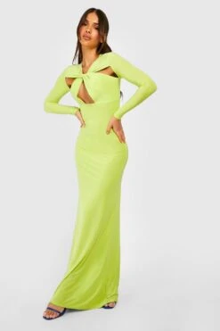 Vestito Maxi Seducente Con Cut-out -Negozio al dettaglio Vestiti gzz31181 chartreuse xl 2
