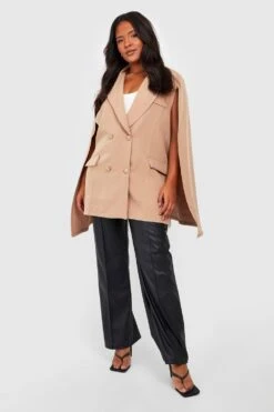 Vestito Blazer Plus Size A Doppiopetto Con Mantella