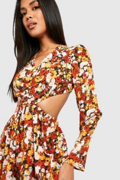 Vestito Midi A Fiori Con Cut-out 6 Vestito Midi A Fiori Con Cut-out -Negozio al dettaglio Vestiti gzz31341 black xl 2