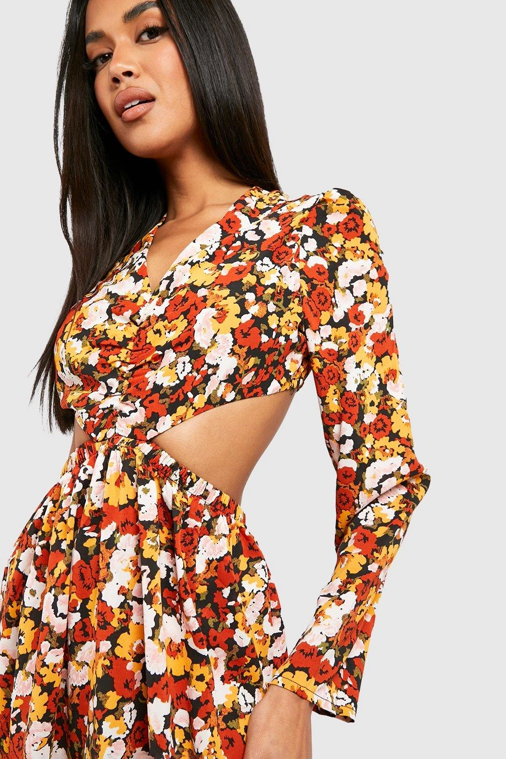 Vestito Midi A Fiori Con Cut-out 3 Vestito Midi A Fiori Con Cut-out - immagine 3