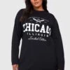 Vestito T-shirt Plus Size Con Stampa Chicago